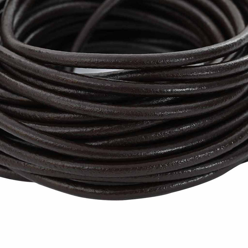 Load image into Gallery viewer, Vidaxl leren koord donkerbruin ø5 mm x 5 m leer
