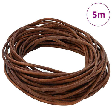 Vidaxl leren koord licht bruin ø3 mm x 5 m leer