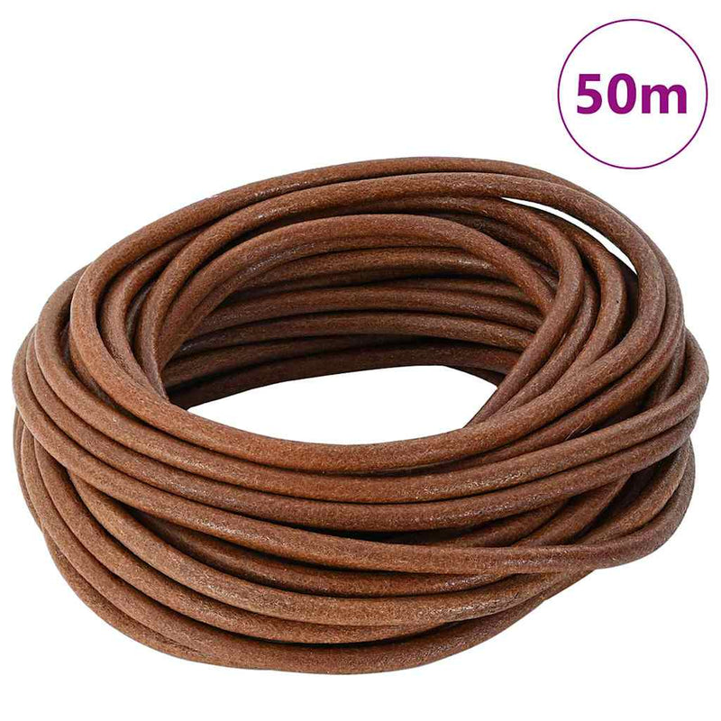 Load image into Gallery viewer, Vidaxl leren koord licht bruin ø5 mm x 50 m leer
