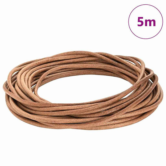 Vidaxl leren koord bruin ø5 mm x 5 m leer