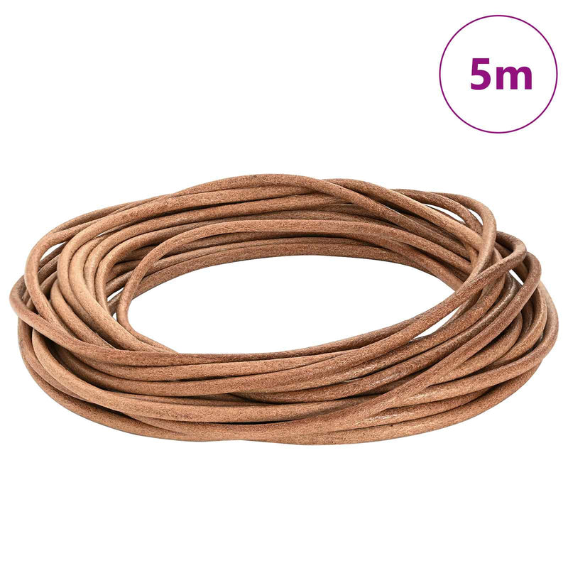 Load image into Gallery viewer, Vidaxl leren koord 1 bruin ø5 mm x 5 m leer
