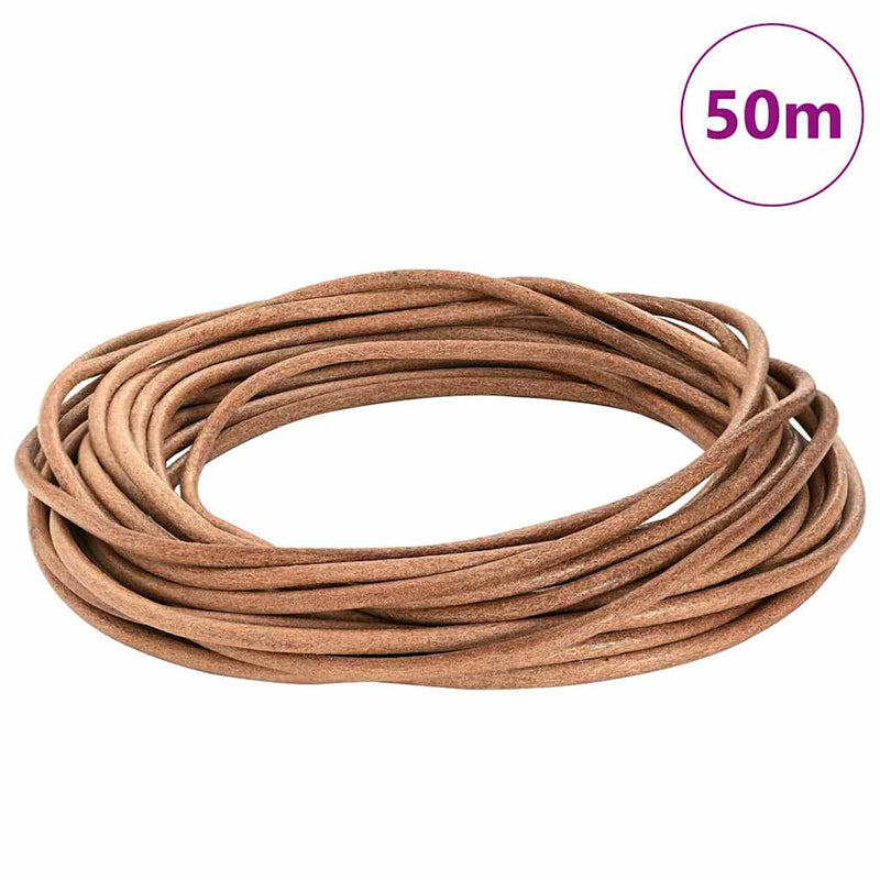 Load image into Gallery viewer, Vidaxl leren koord bruin ø5 mm x 50 m leer
