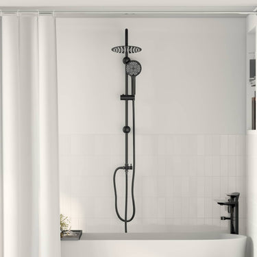 Vidaxl doucheset zwart 47 x 20 x 95 cm roestvrij staal