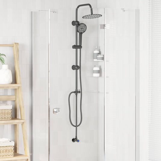Vidaxl doucheset zwart 47 x 20 x 95 cm roestvrij staal
