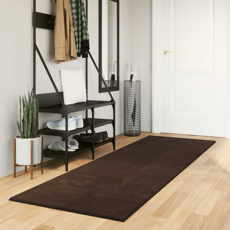 Load image into Gallery viewer, Vidaxl vloerkleden rechthoekig huarte bruin 250 x 80 cm polyester
