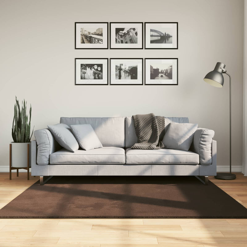 Load image into Gallery viewer, Vidaxl vloerkleden vierkant huarte bruin 160 x 160 cm polyester

