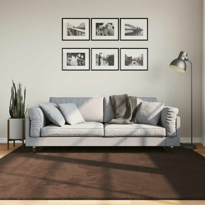 Load image into Gallery viewer, Vidaxl vloerkleden vierkant huarte bruin 200 x 200 cm polyester
