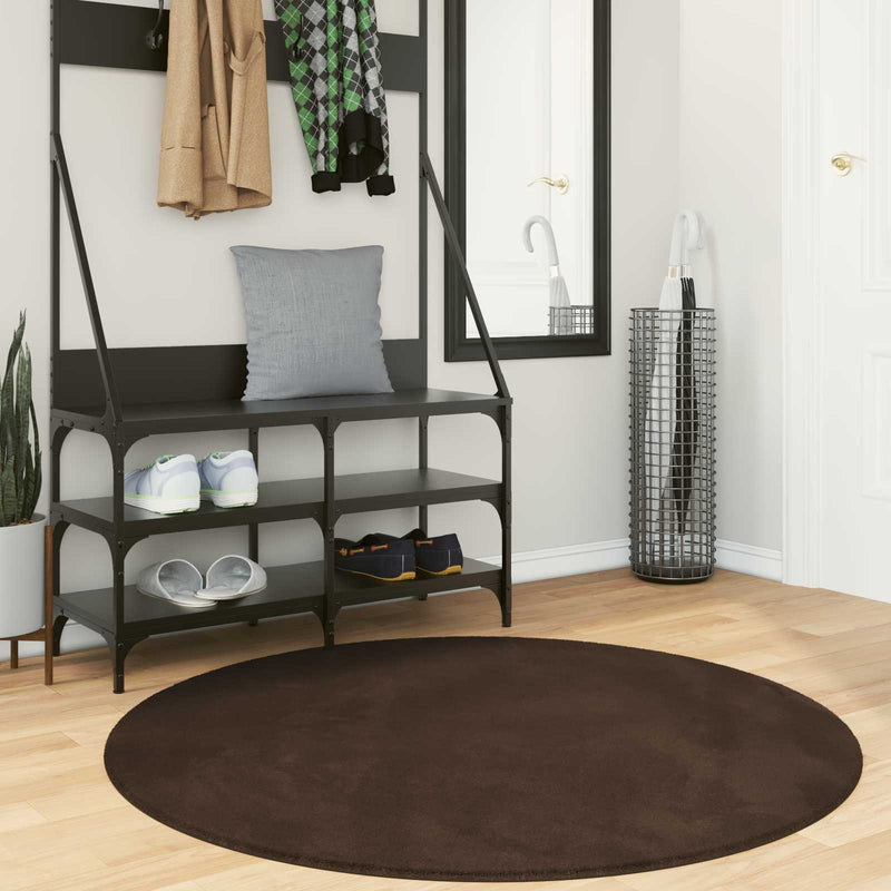 Load image into Gallery viewer, Vidaxl vloerkleden rond huarte bruin ø 120 cm polyester
