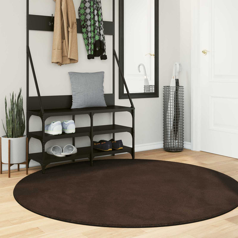 Load image into Gallery viewer, Vidaxl vloerkleden rond huarte bruin ø 160 cm polyester
