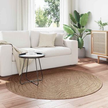 Vidaxl vloerkleden rond moiré huarte naturel ø 120 cm polyester