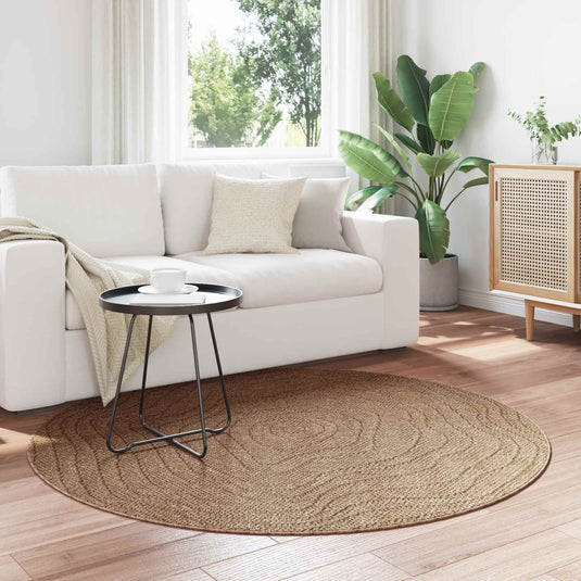 Vidaxl vloerkleden rond moiré huarte naturel ø 200 cm polyester