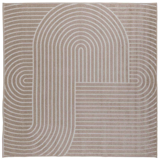 Vidaxl vloerkleden vierkant huarte beige 120 x 120 cm polyester