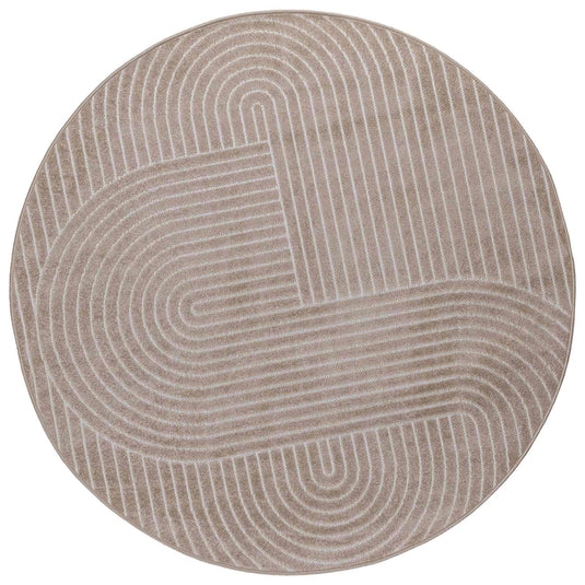 Vidaxl vloerkleden rond huarte beige ø 120 cm polyester