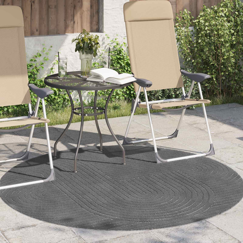 Load image into Gallery viewer, Vidaxl vloerkleden rond huarte antraciet ø 160 cm polyester
