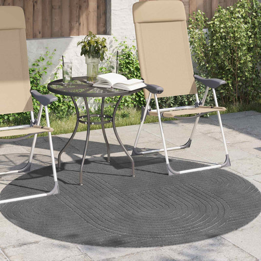 Vidaxl vloerkleden rond huarte antraciet ø 160 cm polyester