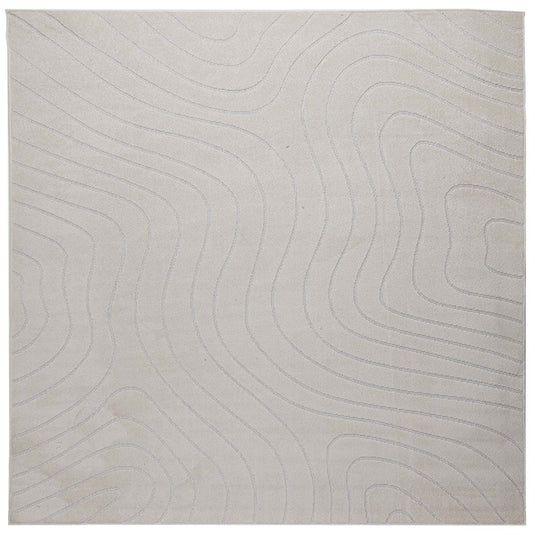 Vidaxl vloerkleden vierkant huarte crème 120 x 120 cm polyester