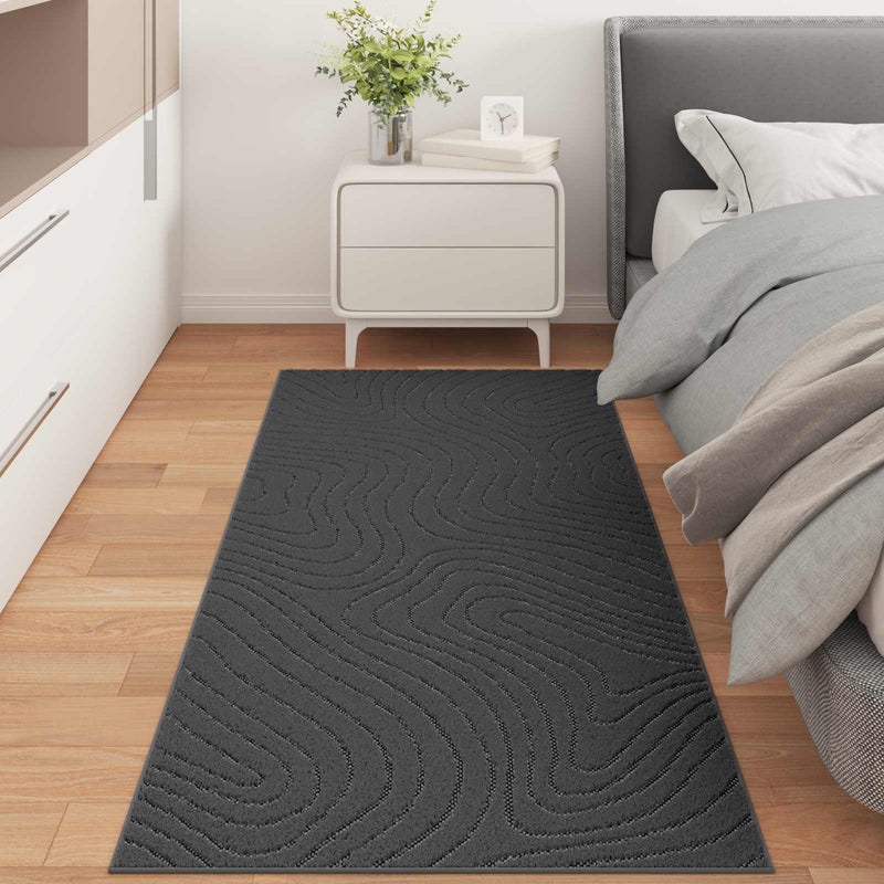 Load image into Gallery viewer, Vidaxl vloerkleden rechthoekig huarte antraciet 200 x 80 cm polyester

