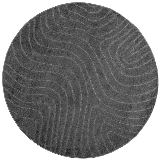 Vidaxl vloerkleden rond huarte antraciet ø 120 cm polyester
