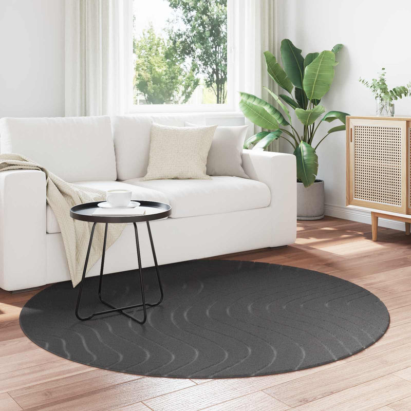 Load image into Gallery viewer, Vidaxl vloerkleden rond huarte antraciet ø 200 cm polyester
