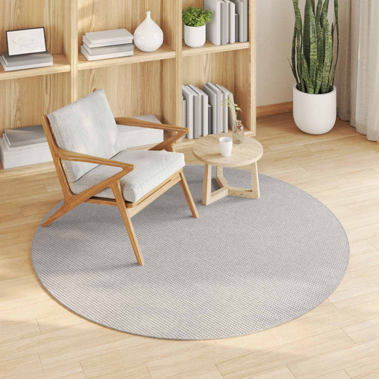 Vidaxl vloerkleden rond huarte crème en grijs ø 120 cm polyester