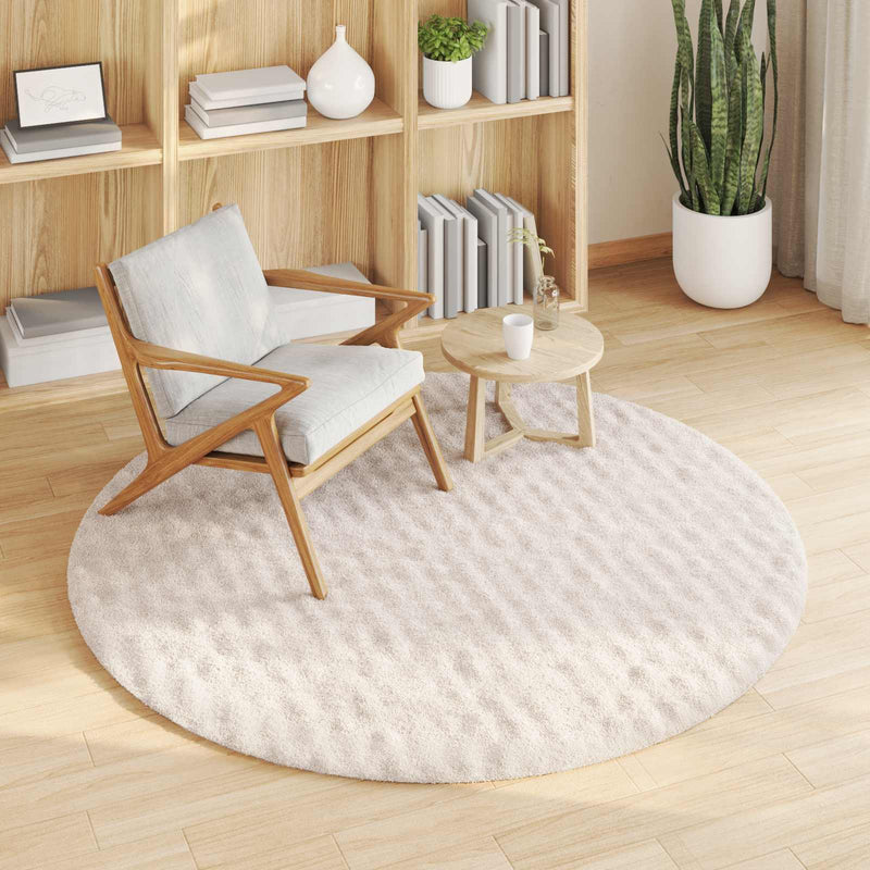 Load image into Gallery viewer, Vidaxl vloerkleden rond huarte beige ø 160 cm polyester
