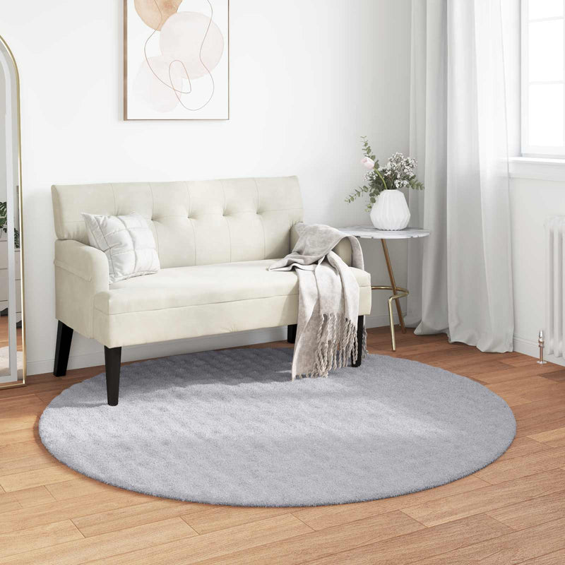 Load image into Gallery viewer, Vidaxl vloerkleden rond huarte grijs ø 200 cm polyester
