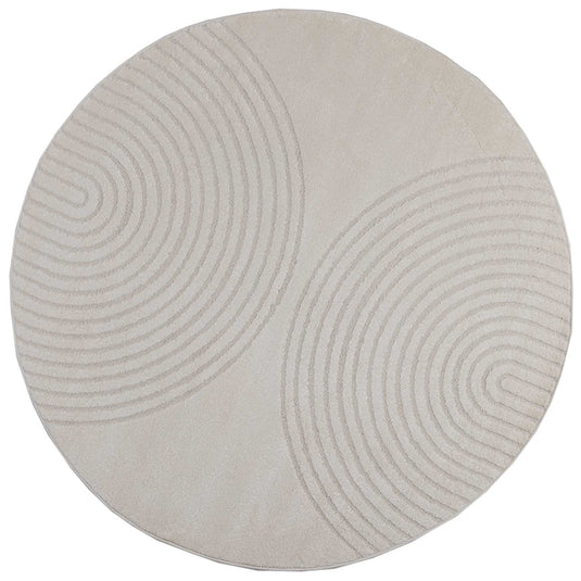 Vidaxl vloerkleden rond huarte crème ø 200 cm polyester