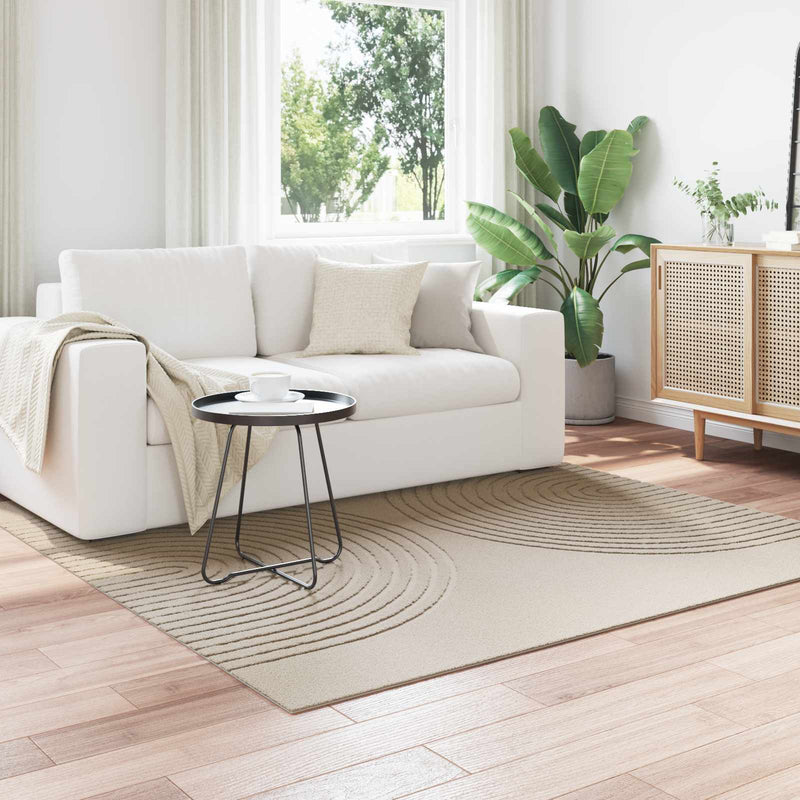 Load image into Gallery viewer, Vidaxl vloerkleden vierkant huarte beige 120 x 120 cm polyester

