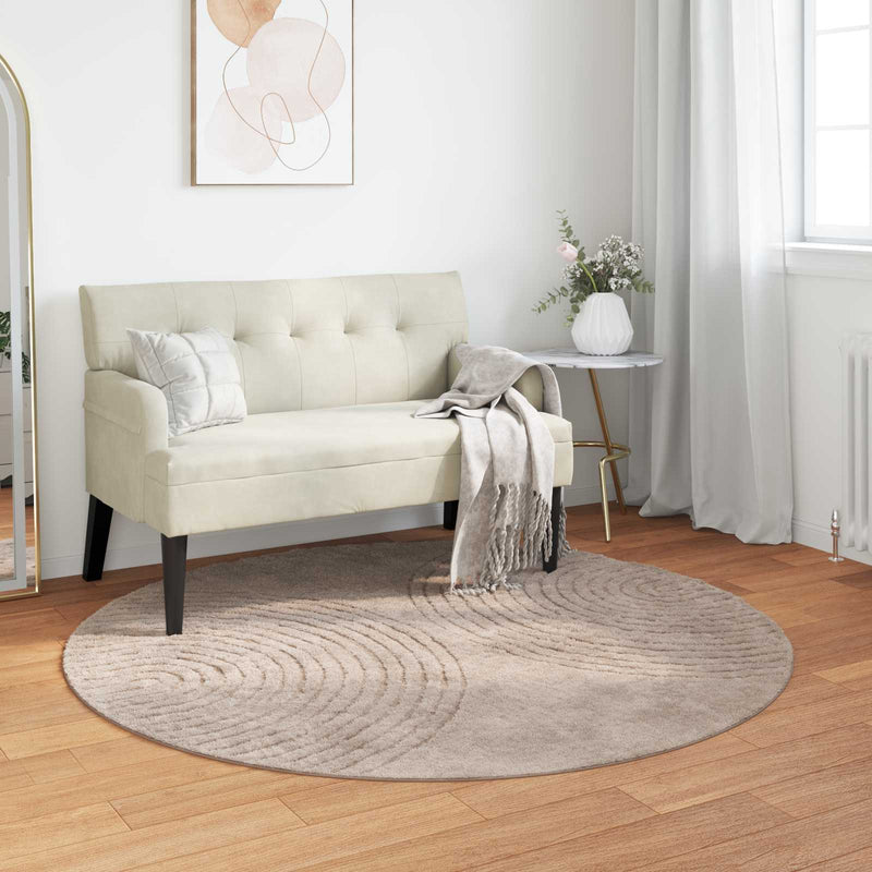 Load image into Gallery viewer, Vidaxl vloerkleden rond huarte beige ø 160 cm polyester
