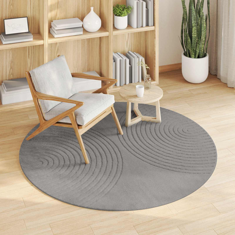 Load image into Gallery viewer, Vidaxl vloerkleden rond huarte grijs ø 160 cm polyester
