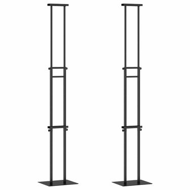 Vidaxl beurs displays 2 pcs zwart 30 x 23,5 x 210 cm staal