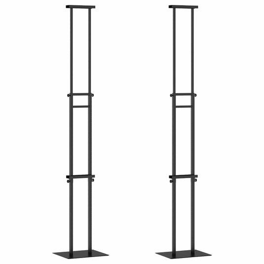 Vidaxl beurs displays 2 pcs zwart 30 x 23,5 x 210 cm staal