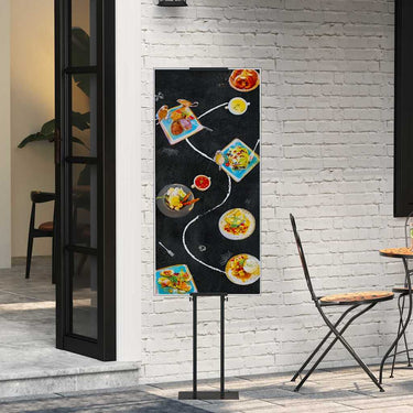 Vidaxl beurs displays zwart 30 x 23,5 x 210 cm staal