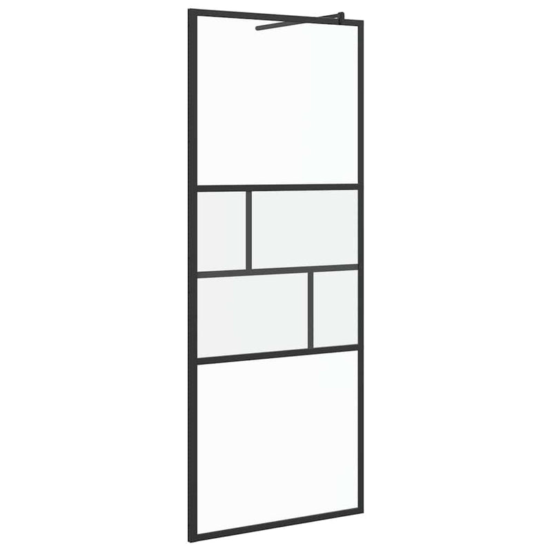 Load image into Gallery viewer, Vidaxl inloop douche wand zwart 80 x 195 x 0.5 cm glas en aluminium
