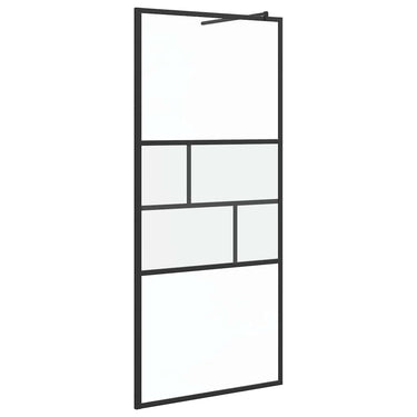 Vidaxl inloop douche wand zwart 80 x 195 x 0.5 cm glas en aluminium
