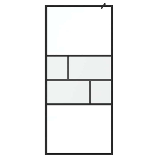 Vidaxl inloop douche wand zwart 80 x 195 x 0.5 cm glas en aluminium