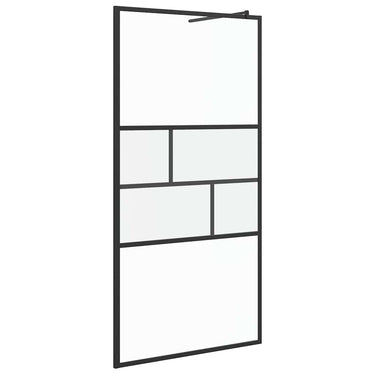 Vidaxl inloop douche wand zwart 80 x 195 x 0.5 cm glas en aluminium