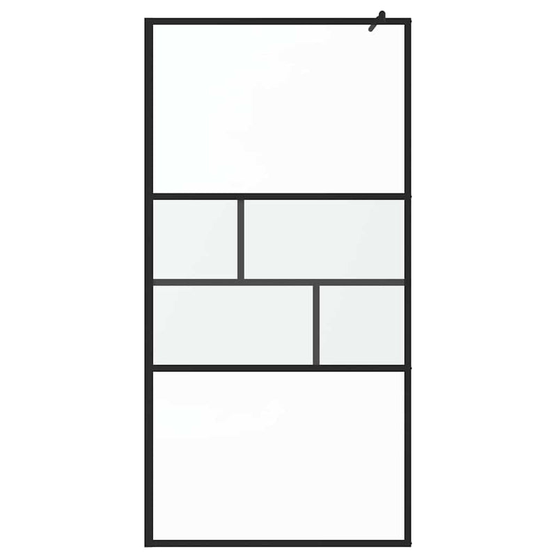Load image into Gallery viewer, Vidaxl inloop douche wand zwart 80 x 195 x 0.5 cm glas en aluminium
