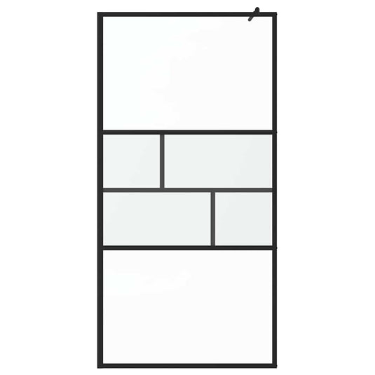 Vidaxl inloop douche wand zwart 80 x 195 x 0.5 cm glas en aluminium