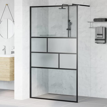 Vidaxl inloop douche wand zwart 80 x 195 x 0.5 cm glas en aluminium
