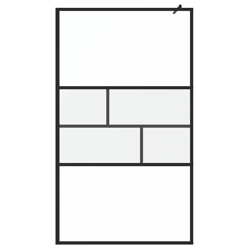 Load image into Gallery viewer, Vidaxl inloop douche wand zwart 80 x 195 x 0.5 cm glas en aluminium
