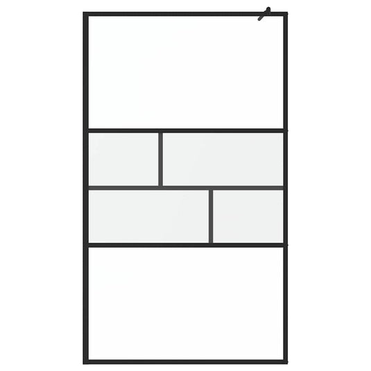 Vidaxl inloop douche wand zwart 80 x 195 x 0.5 cm glas en aluminium