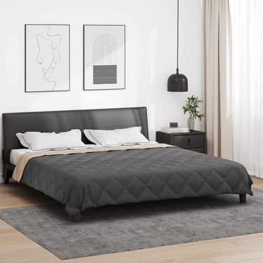 Vidaxl zomer dekbed antraciet en taupe 200 x 200 cm microfiber