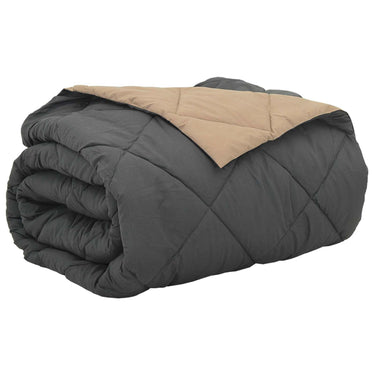 Vidaxl zomer dekbed antraciet en taupe 240 x 200 cm microfiber