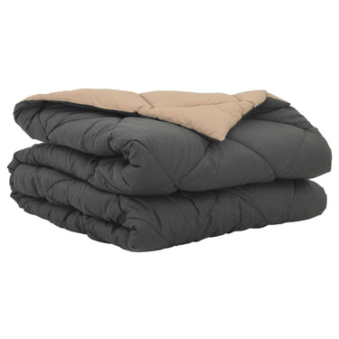 Vidaxl zomer dekbed antraciet en taupe 220 x 135 cm microfiber