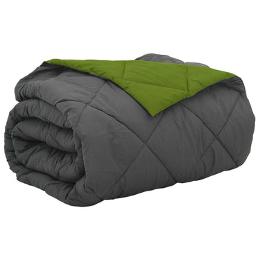 Vidaxl zomer dekbed groen en antraciet 240 x 200 cm microfiber