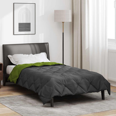 Vidaxl zomer dekbed groen en antraciet 220 x 135 cm microfiber