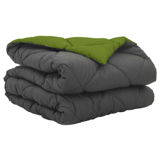 Vidaxl zomer dekbed groen en antraciet 220 x 135 cm microfiber