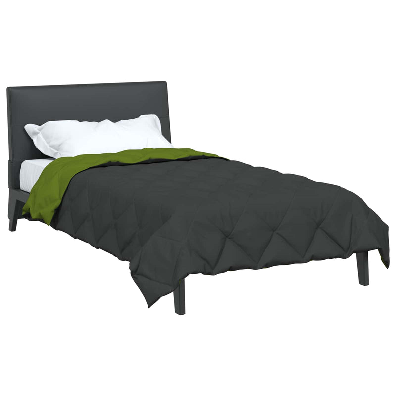 Load image into Gallery viewer, Vidaxl zomer dekbed groen en antraciet 220 x 135 cm microfiber
