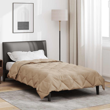 Vidaxl zomer dekbed taupe 200 x 155 cm microfiber